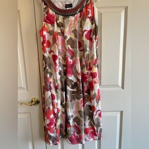 Maggie Barnes Red and Brown Floral Dress size 0X
